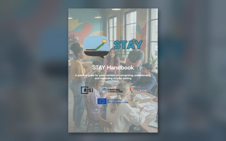 Cover of the STAY Handbook, a practical guide for youth workers on recognising, understanding and responding to quiet quitting